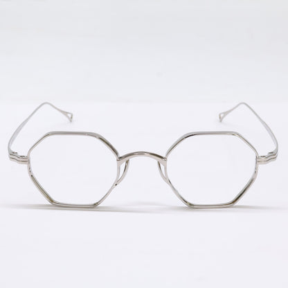 KameManNen KMN152 TS Octagon Silver Titanium Glasses Size 44X23-145