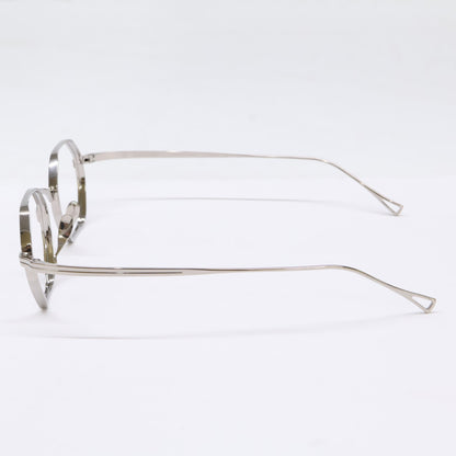 KameManNen KMN152 TS Octagon Silver Titanium Glasses Size 44X23-145