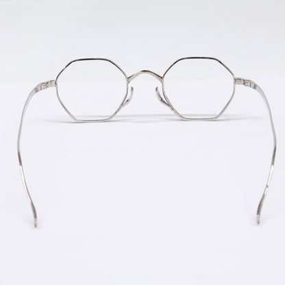 KameManNen KMN152 TS Octagon Silver Titanium Glasses Size 44X23-145