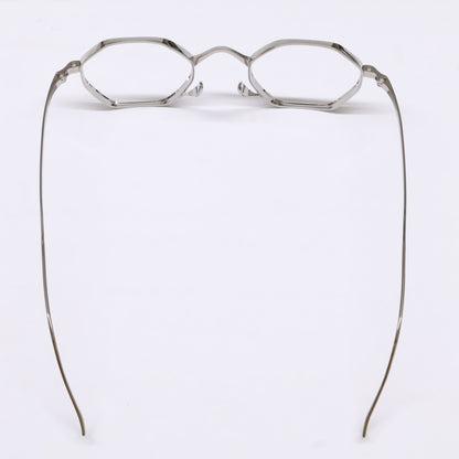 KameManNen KMN152 TS Octagon Silver Titanium Glasses Size 44X23-145