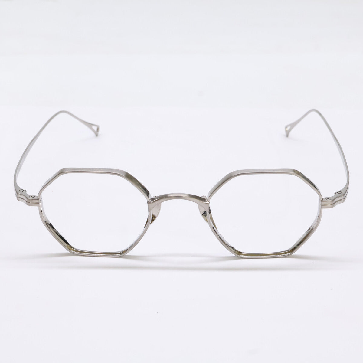 KameManNen KMN152 Octagon Eyeglasses Silver Size 44X23-145