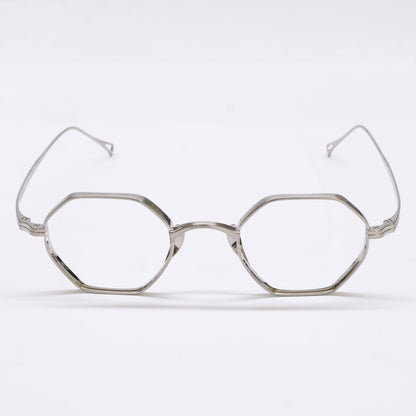 KameManNen KMN152 Octagon Eyeglasses Silver Size 44X23-145
