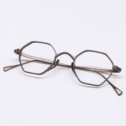 KameManNen KMN152 Octagon Eyeglasses Brown Size 44X23-145