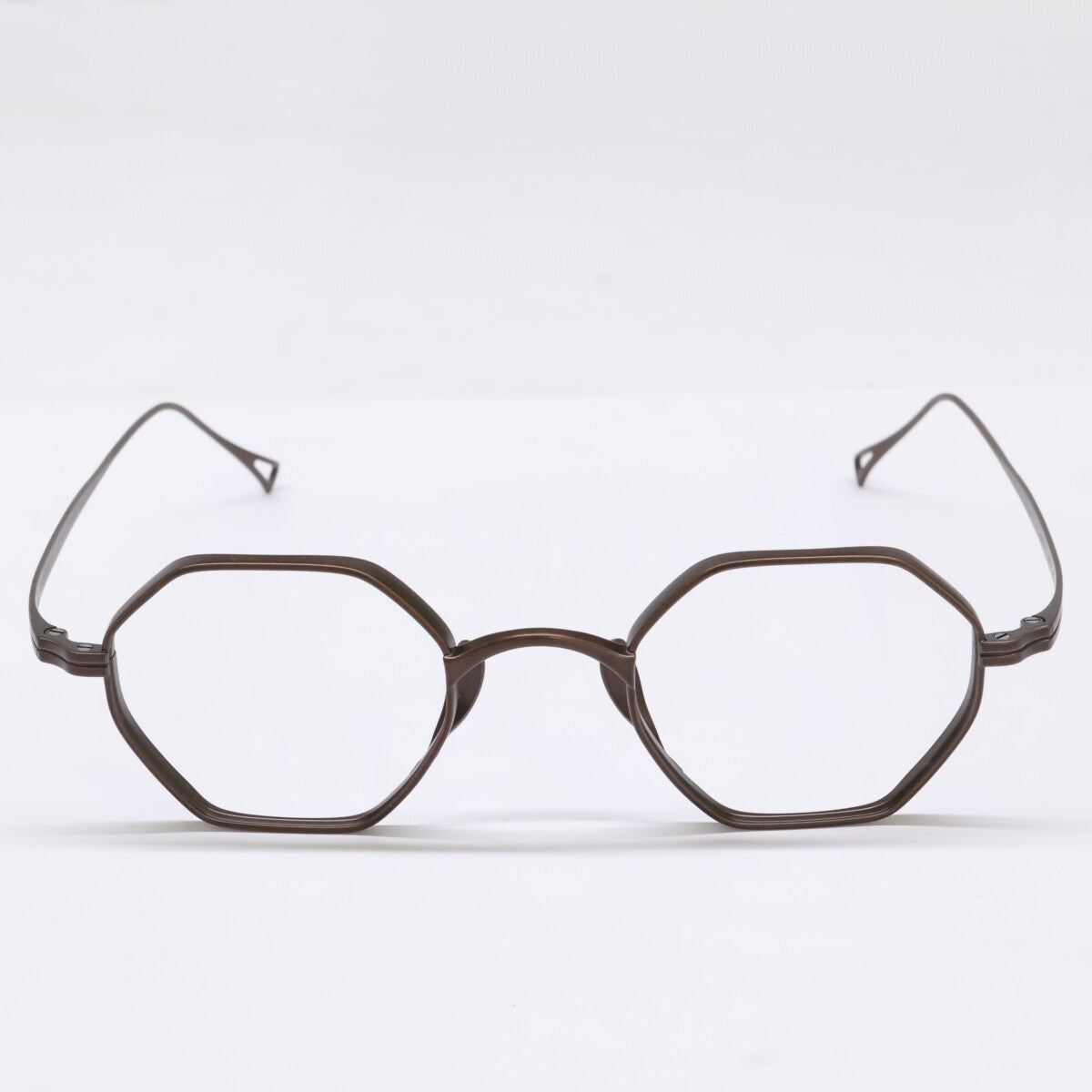 KameManNen KMN152 Octagon Eyeglasses Brown Size 44X23-145