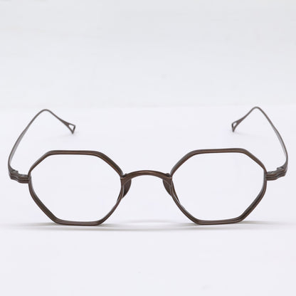 KameManNen KMN152 Octagon Eyeglasses Brown Size 44X23-145