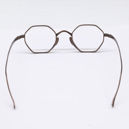 KameManNen KMN152 Octagon Eyeglasses Brown Size 44X23-145