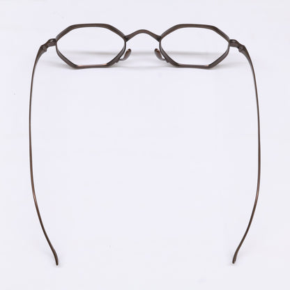 KameManNen KMN152 Octagon Eyeglasses Brown Size 44X23-145