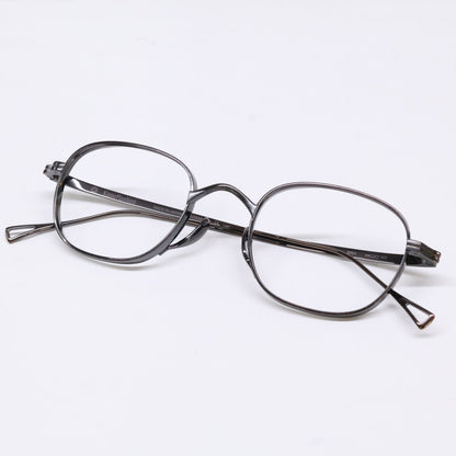 KameManNen KMN114 Square Eyeglasses Brown Size 48X22-145