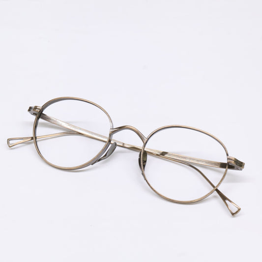KameManNen KMN113 Boston Antique Gold Glasses Size 48X21-145