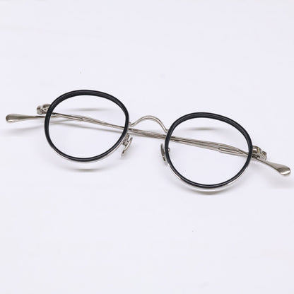 KameManNen KMN139 Eyeglasses Black/Silver Size 43X24-143