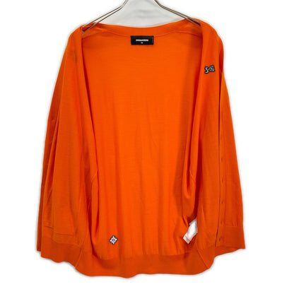 DSQUARED2 S75HA1148 Oversized Patch Cardigan Orange Size XS