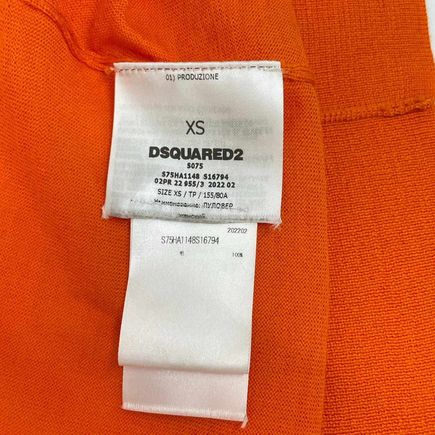 DSQUARED2 S75HA1148 Oversized Patch Cardigan Orange Size XS