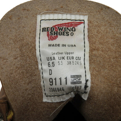 Red Wing 9111 6-inch Classic Round Boots Brown Size 6.5D(US)
