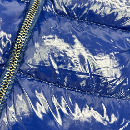 HERNO PI1350D Gloss Belted Padded Down Jacket Blue Size 40
