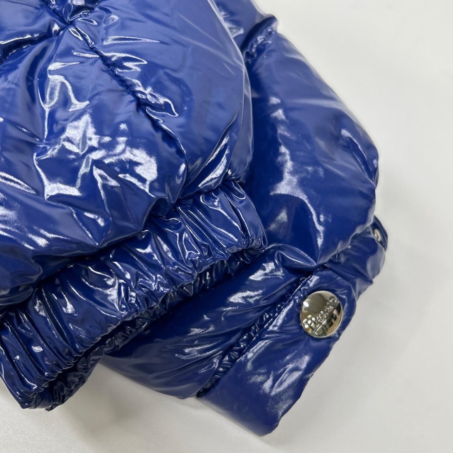 HERNO PI1350D Gloss Belted Padded Down Jacket Blue Size 40