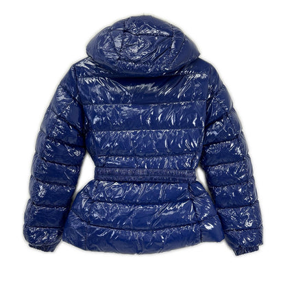 HERNO PI1350D Gloss Belted Padded Down Jacket Blue Size 40