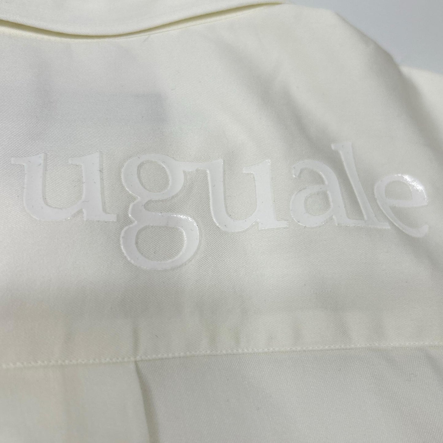 1piu1uguale3 Oversized Back Rubber Logo Shirt Ivory Size VI