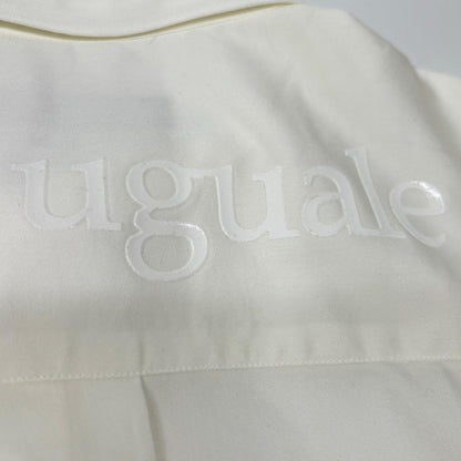 1piu1uguale3 Oversized Back Rubber Logo Shirt Ivory Size VI