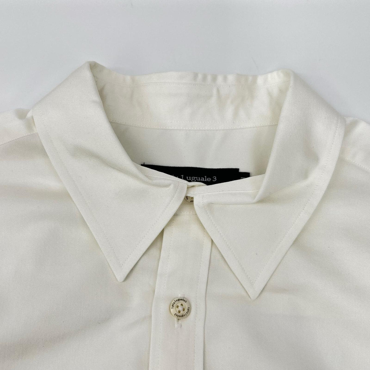 1piu1uguale3 Oversized Back Rubber Logo Shirt Ivory Size VI