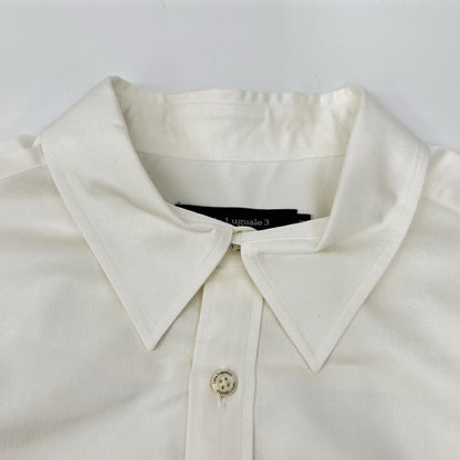 1piu1uguale3 Oversized Back Rubber Logo Shirt Ivory Size VI