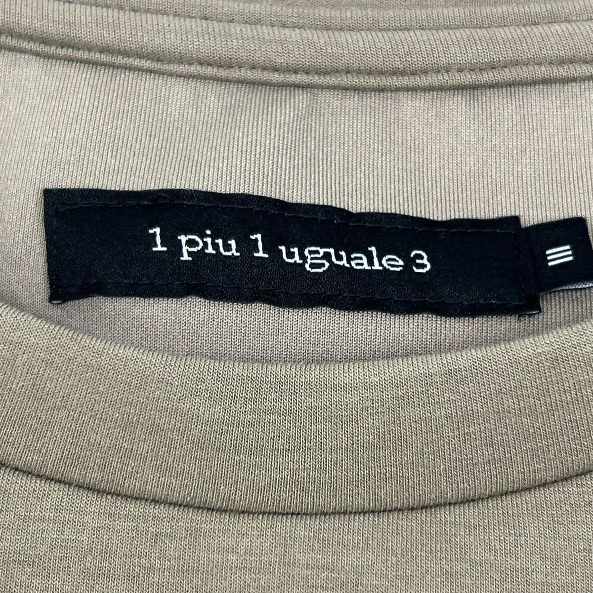 1piu1uguale3 Khaki S/S Big Crew Logo T-Shirt Size III