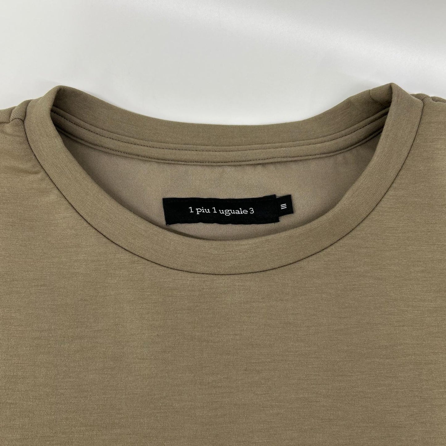 1piu1uguale3 Khaki S/S Big Crew Logo T-Shirt Size III
