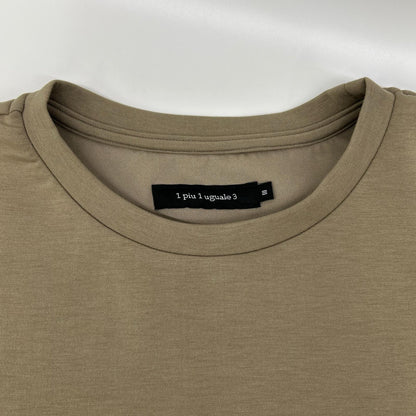 1piu1uguale3 Khaki S/S Big Crew Logo T-Shirt Size III