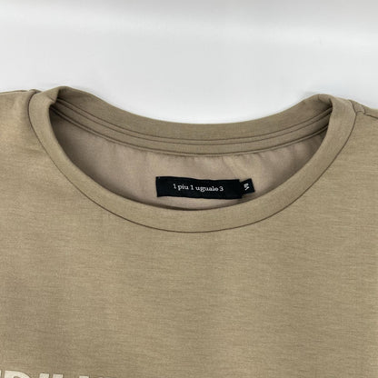 1piu1uguale3 Khaki S/S Big Crew Logo T-Shirt Size VII