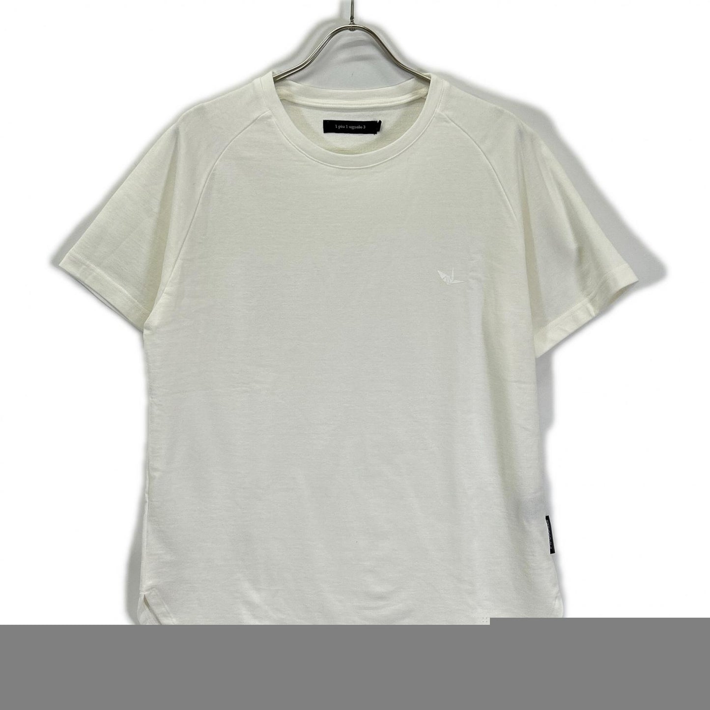 1piu1uguale3 White Round Big Side Slit T-Shirt Size IV