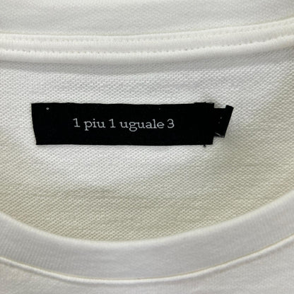 1piu1uguale3 White Round Big Side Slit T-Shirt Size IV