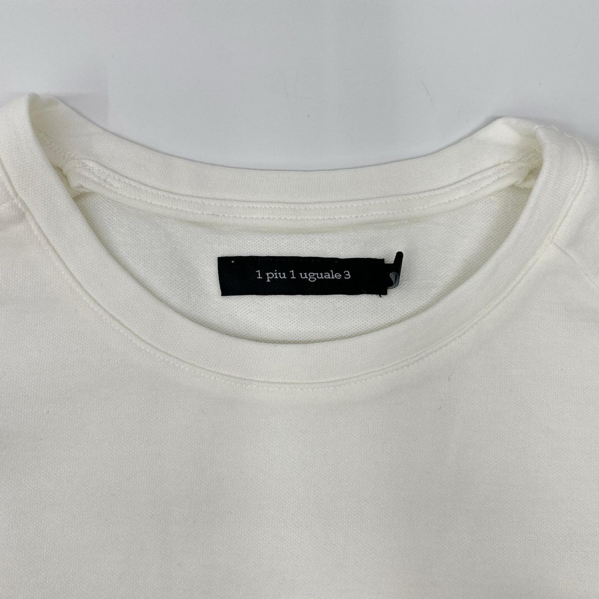 1piu1uguale3 White Round Big Side Slit T-Shirt Size IV