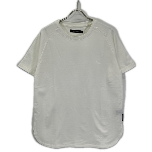 1piu1uguale3 White Round Big Side Slit T-Shirt Size V