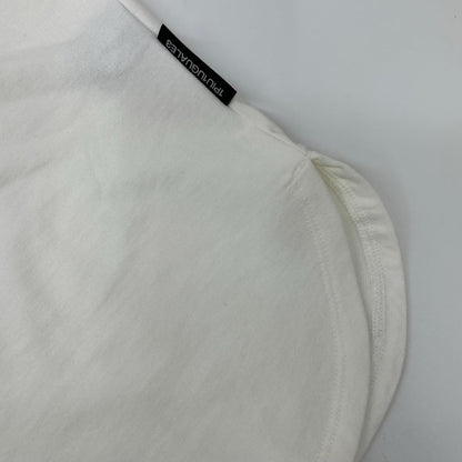 1piu1uguale3 White Round Big Side Slit T-Shirt Size V