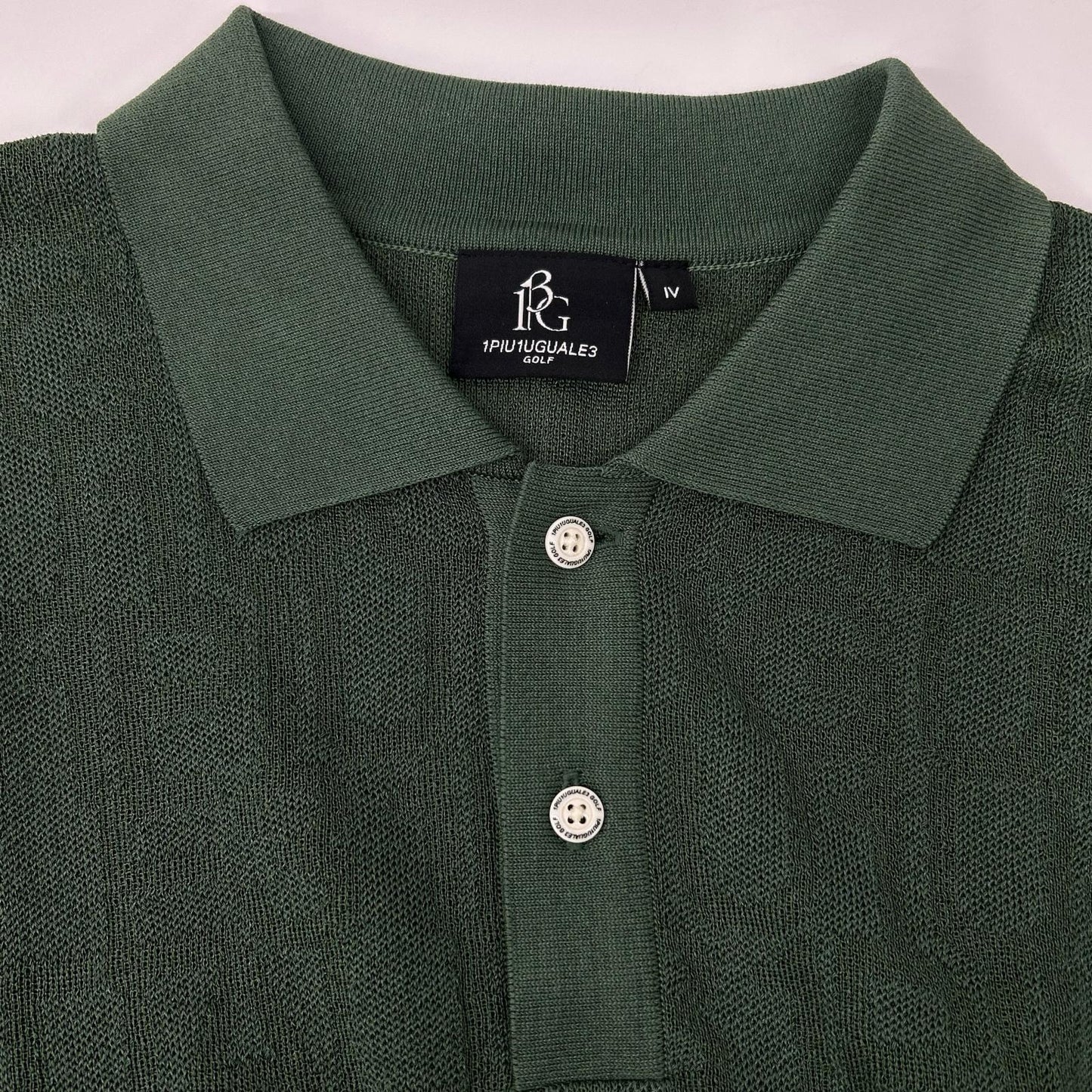 1piu1uguale3 Green Cotton Knit S/S Polo Shirt Size IV