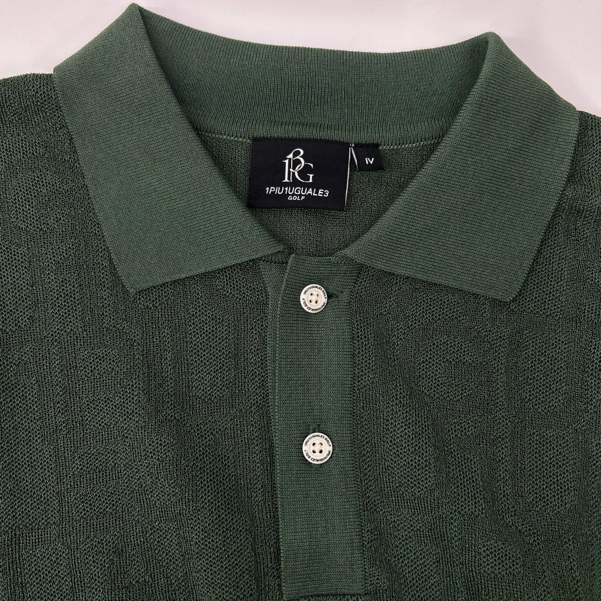 1piu1uguale3 Green Cotton Knit S/S Polo Shirt Size IV
