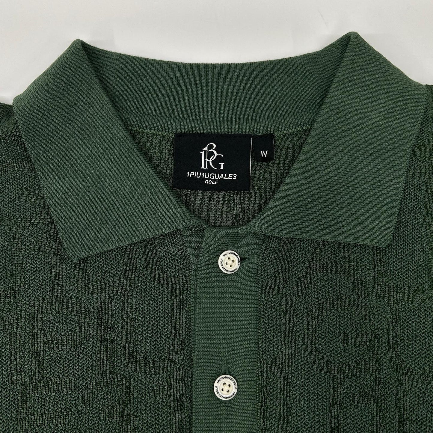 1piu1uguale3 Green Cotton Knit S/S Polo Shirt Size IV