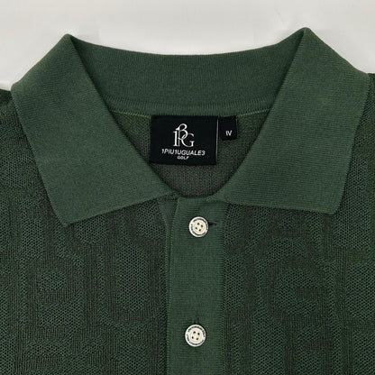 1piu1uguale3 Green Cotton Knit S/S Polo Shirt Size IV