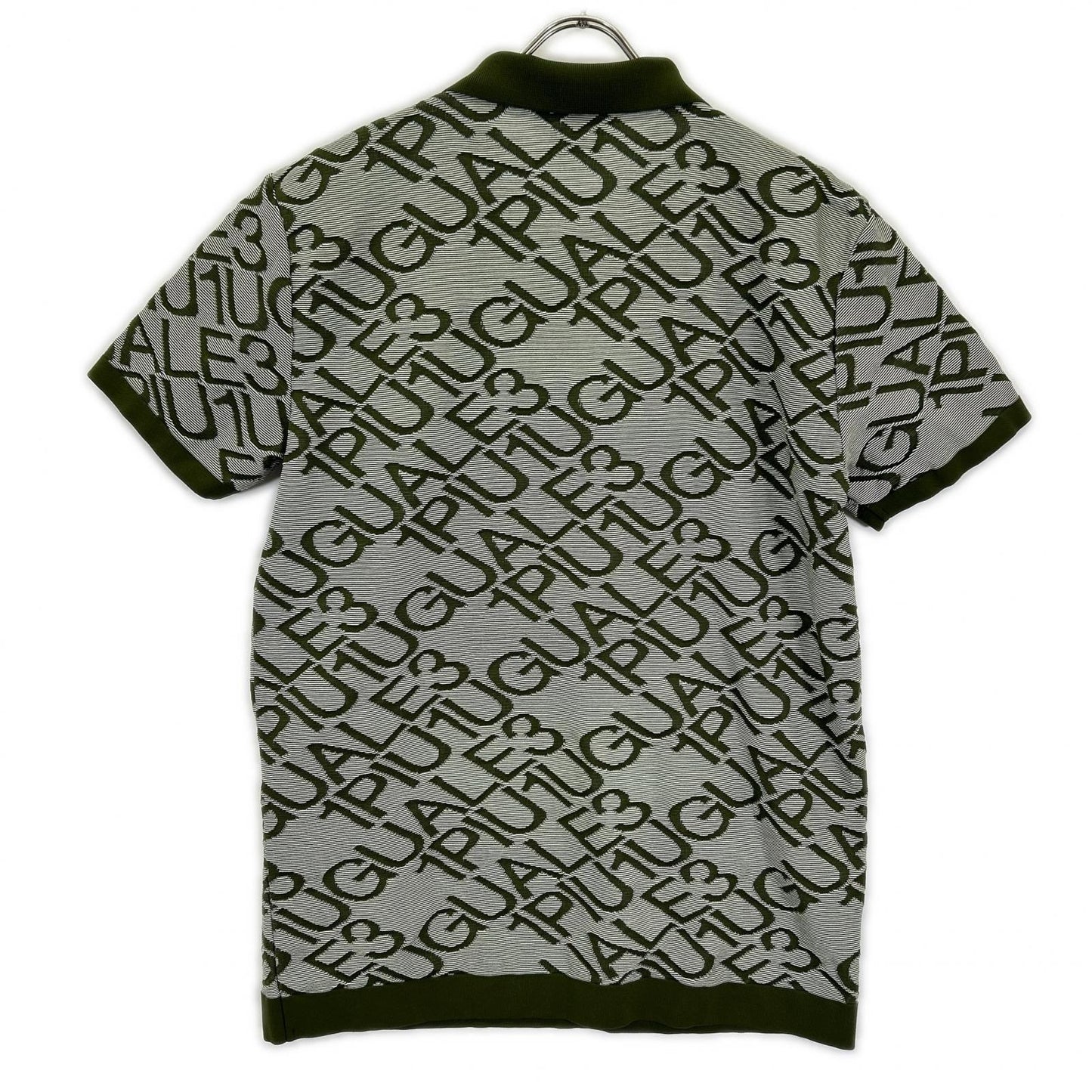 1piu1uguale3 Green All-Over Logo Knit Polo Size IV