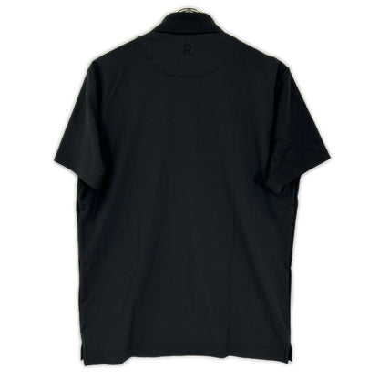 1piu1uguale3 Black Polyester S/S Mesh Polo Shirt Size IV