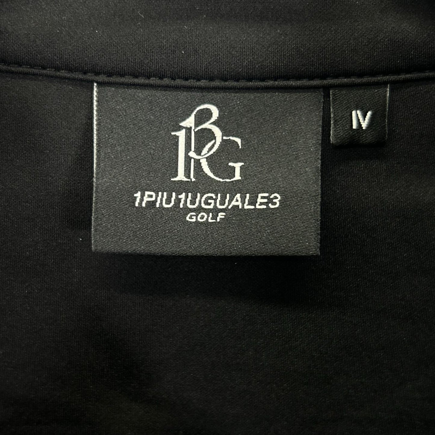 1piu1uguale3 Black Polyester S/S Mesh Polo Shirt Size IV