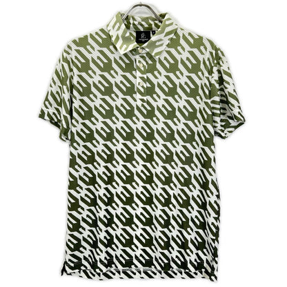 1piu1uguale3 Green x White Houndstooth Mesh Polo Size IV