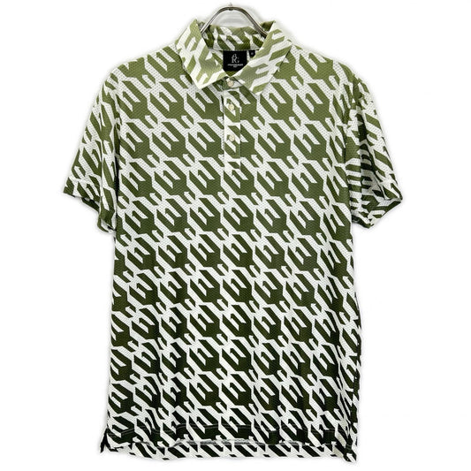 1piu1uguale3 Green x White Houndstooth Mesh Polo Size IV