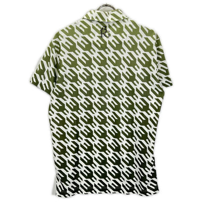 1piu1uguale3 Green x White Houndstooth Mesh Polo Size IV