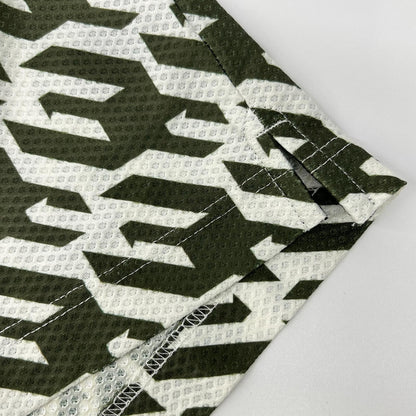 1piu1uguale3 Khaki x White Houndstooth Mesh Polo Size IV