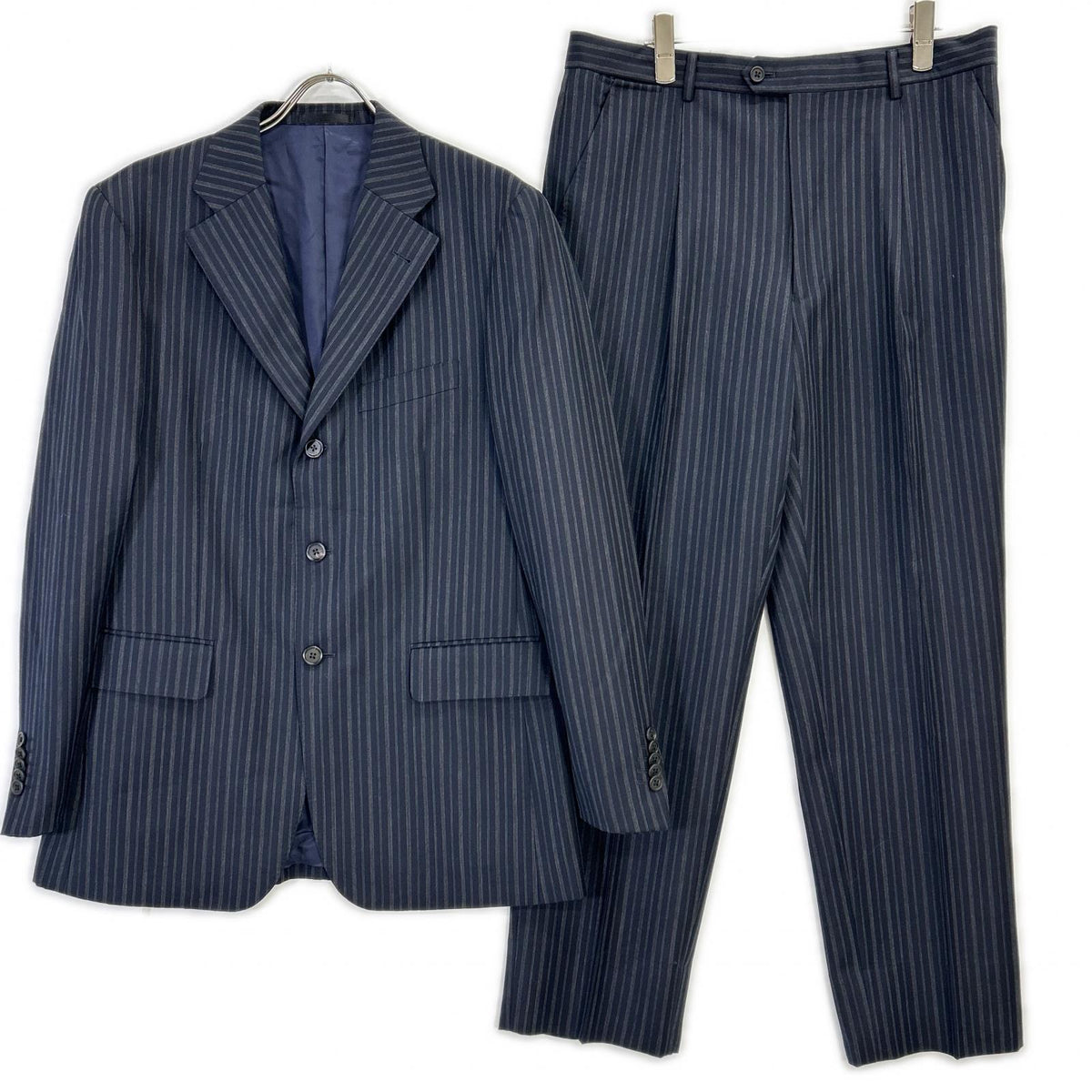 PaulSmith Black Stripe Wool Suit Jacket Size L2