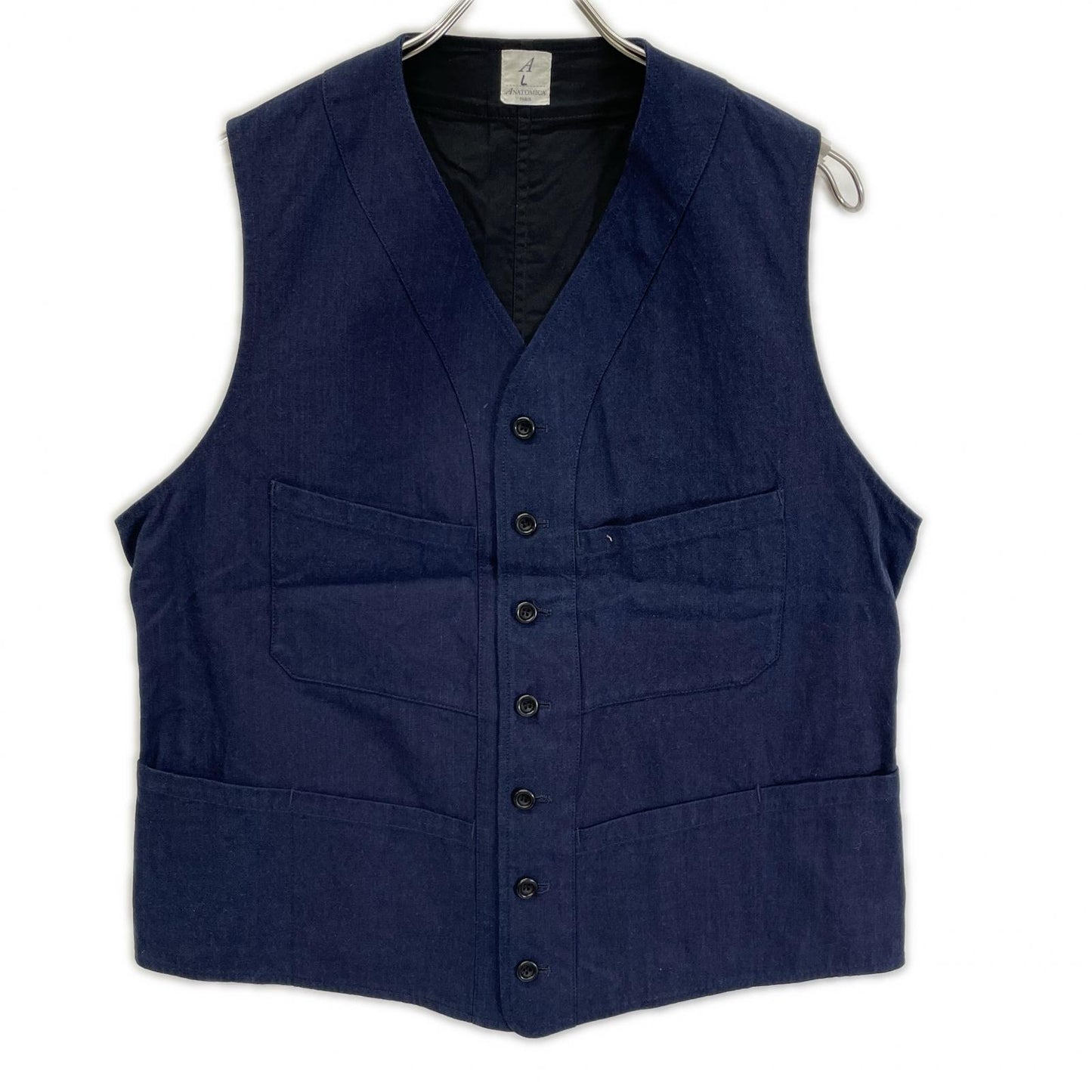 ANATOMICA Cotton SAGAN Vest Navy Black Size L