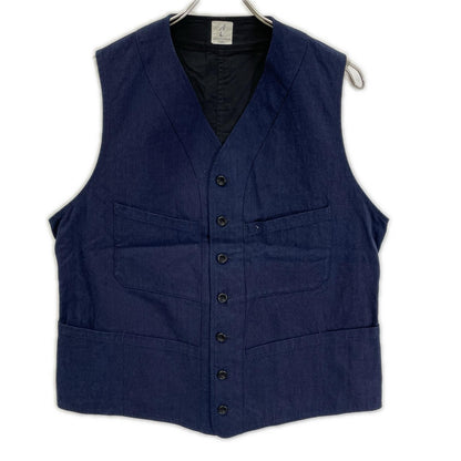 ANATOMICA Cotton SAGAN Vest Navy Black Size L