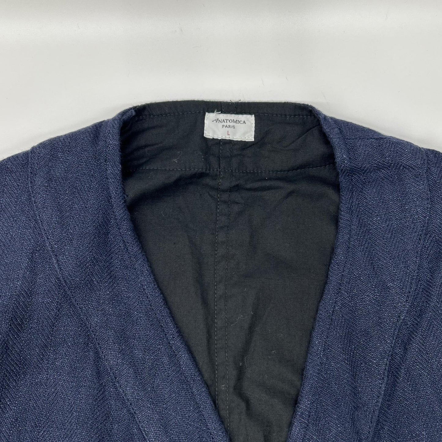 ANATOMICA Linen SAGAN Vest Navy Size L