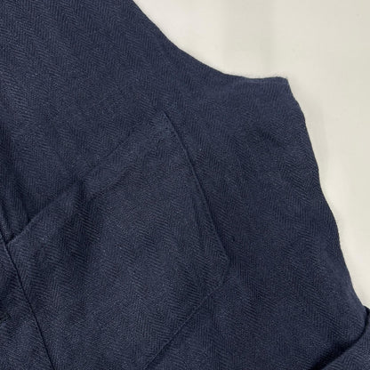 ANATOMICA Linen SAGAN Vest Navy Size L