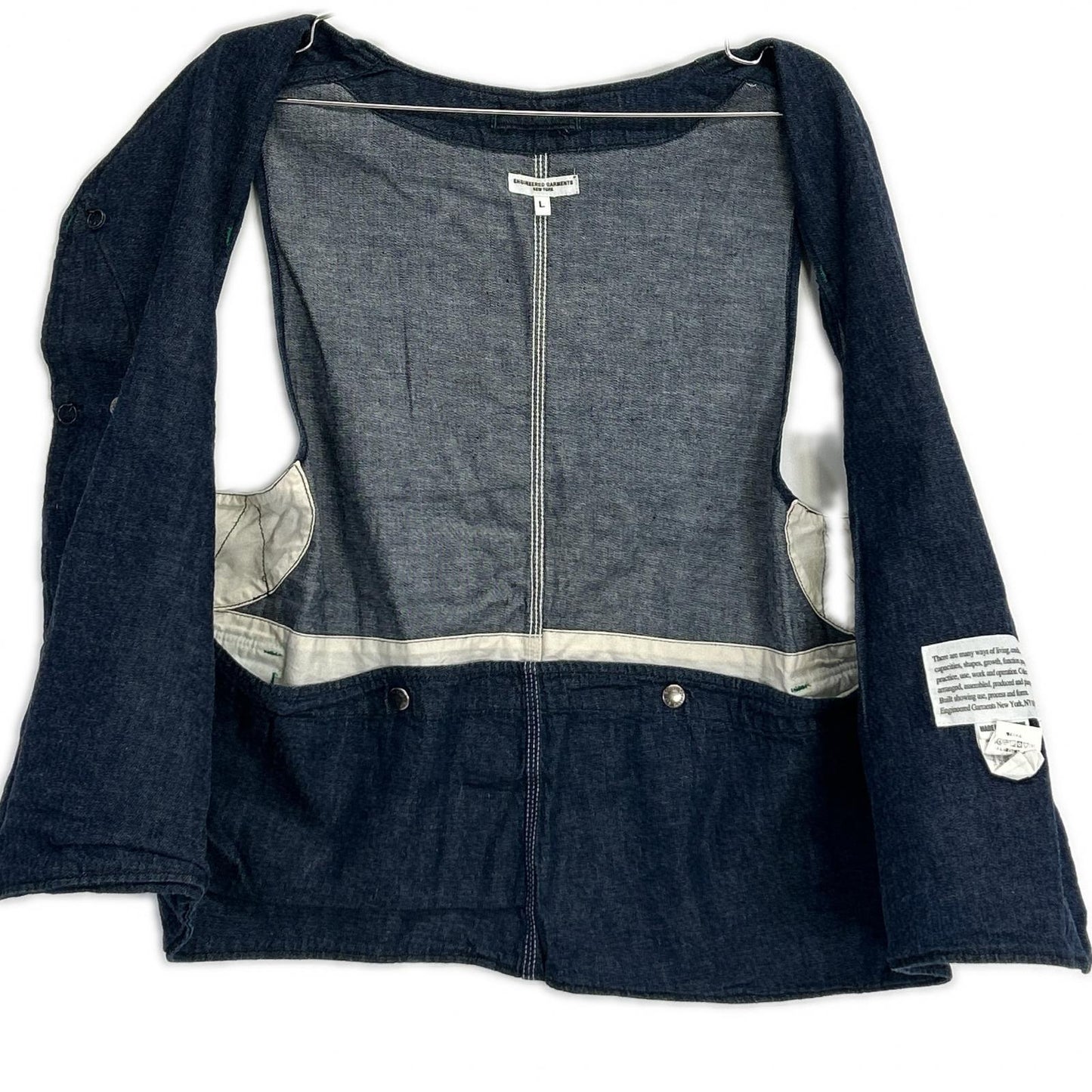 Engineered Garments Indigo Denim Upland Vest Size L